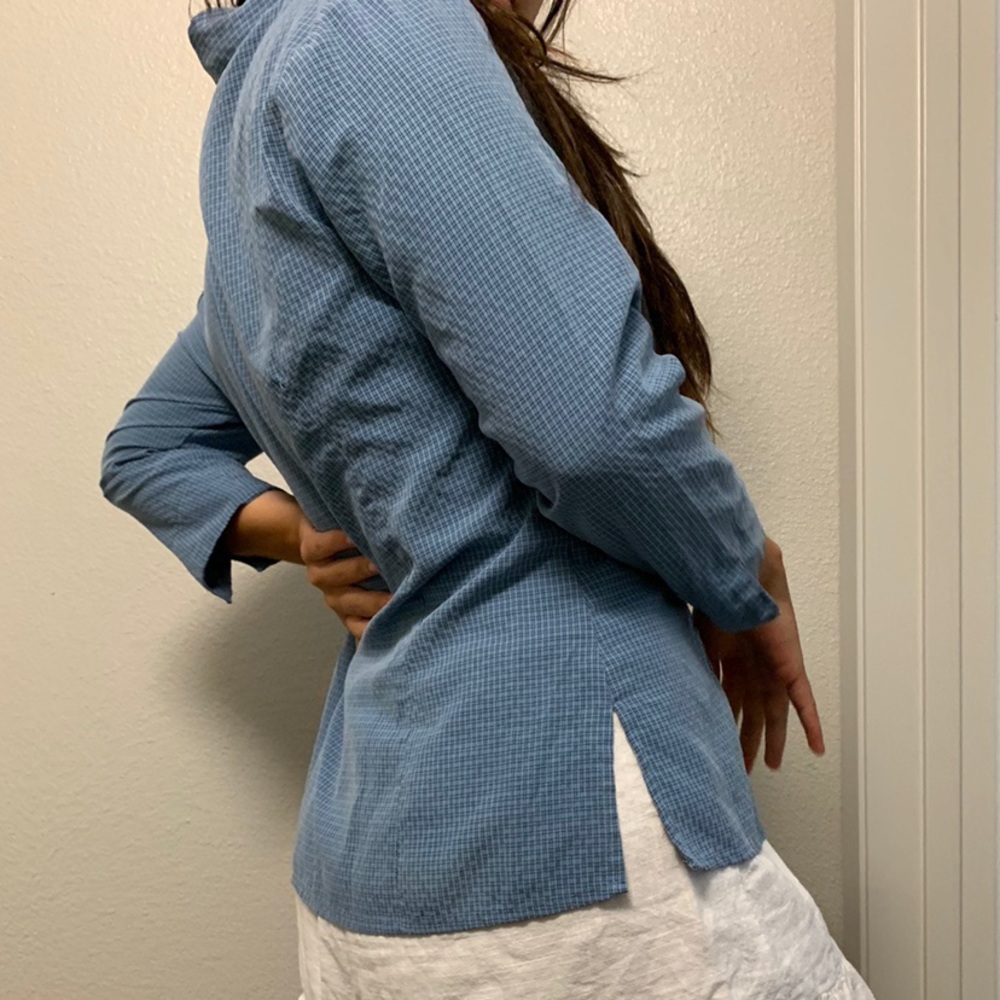Chico’s blue plaid 3/4 sleeve - Picture 4 of 4